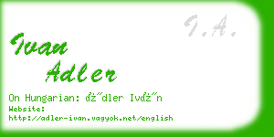 ivan adler business card